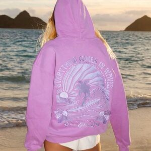 PINK Palm puff hoodie
